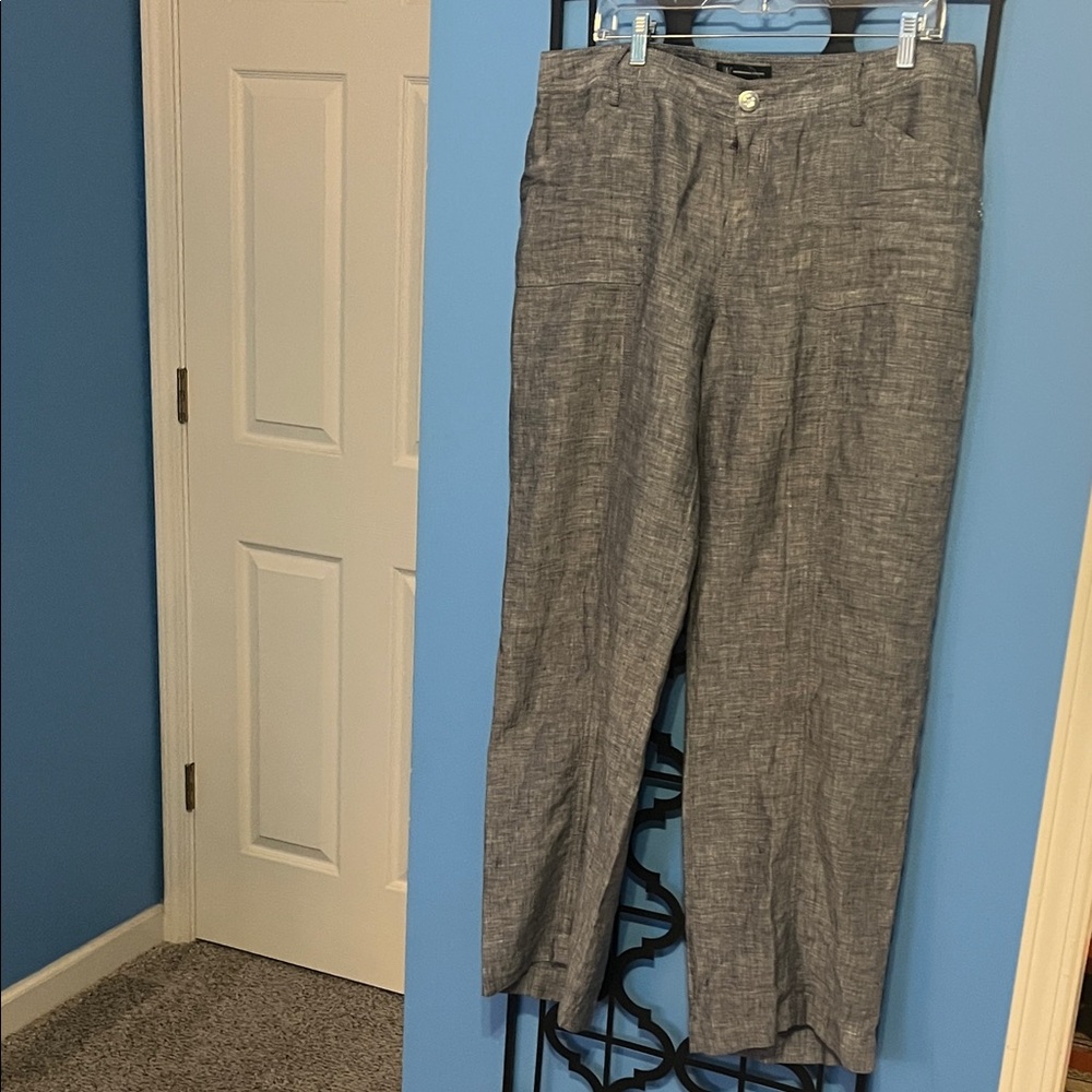 INC International Concepts Gray Textured Straight-Leg Chinos, Size 14
